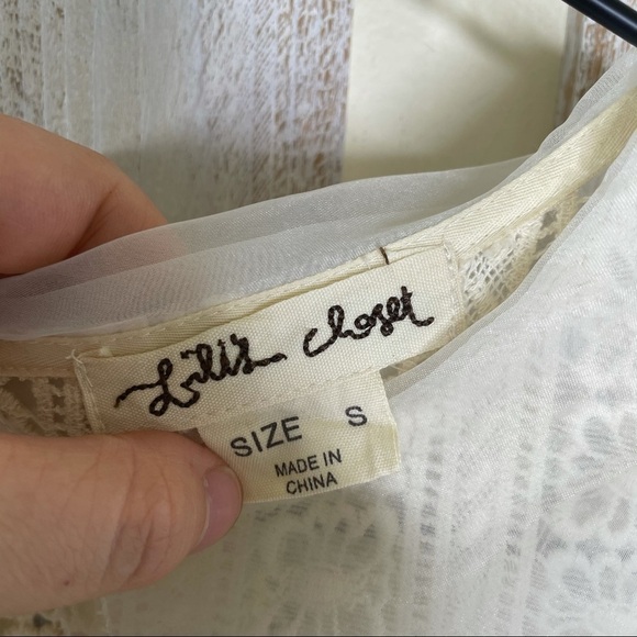 Anthro Lili’s Closet Lattice Line Lace Swing Top - Picture 3 of 8